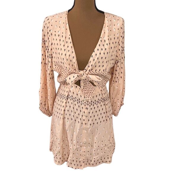 Faithfull the Brand x Anthropologie Trinidad dress Mieke print in pink size 4